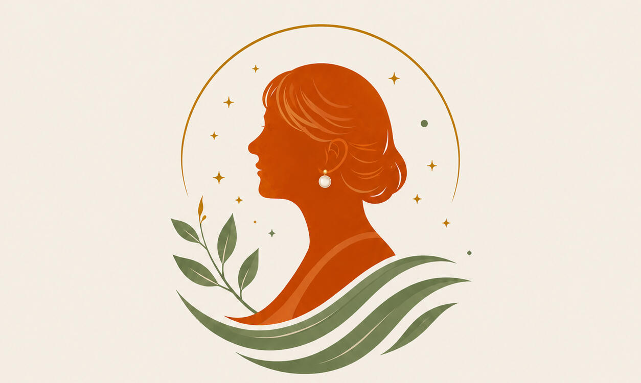 Image of woman that could be a mother or daughter wearing and earring signifying a physical inheritance